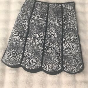 Monochrome Zebra Pattern A-Line Skirt